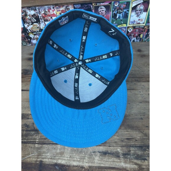 Carolina Panthers Fiited Hat Cap 7 1/4 New Era 59fifty Spell Out NFL Football - Picture 5 of 6